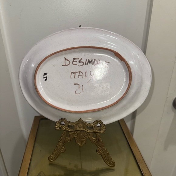 Mid Century 60's Desimone Italy Sunshine Happy Face Large Platter Wall Decor - Picture 3 of 5